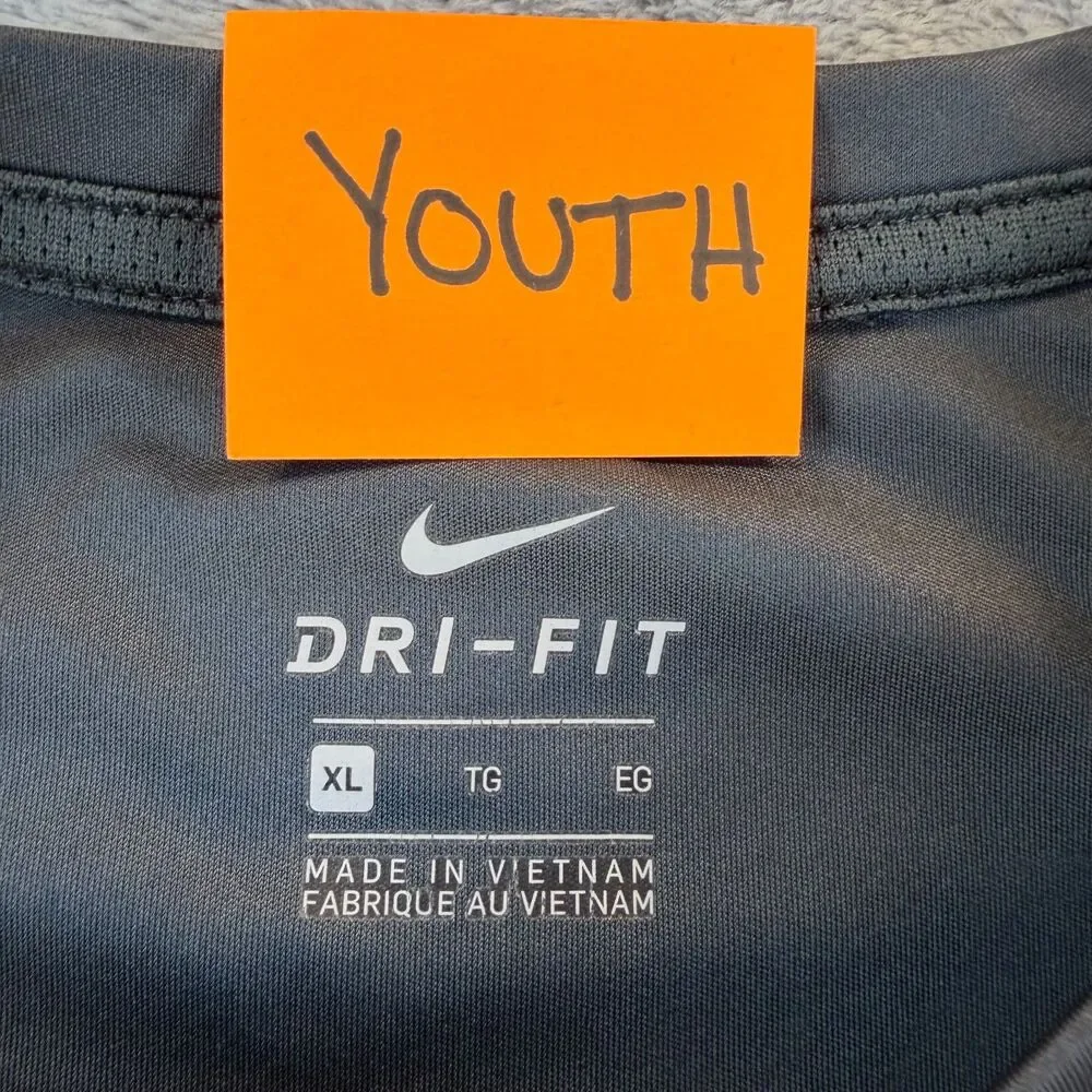 Nike Dri-FIT Long Sleeve Shirt Youth XL Gray Swoosh
